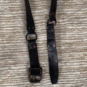 Men’s Black Leather Armani Exchange Belt w/Buckles